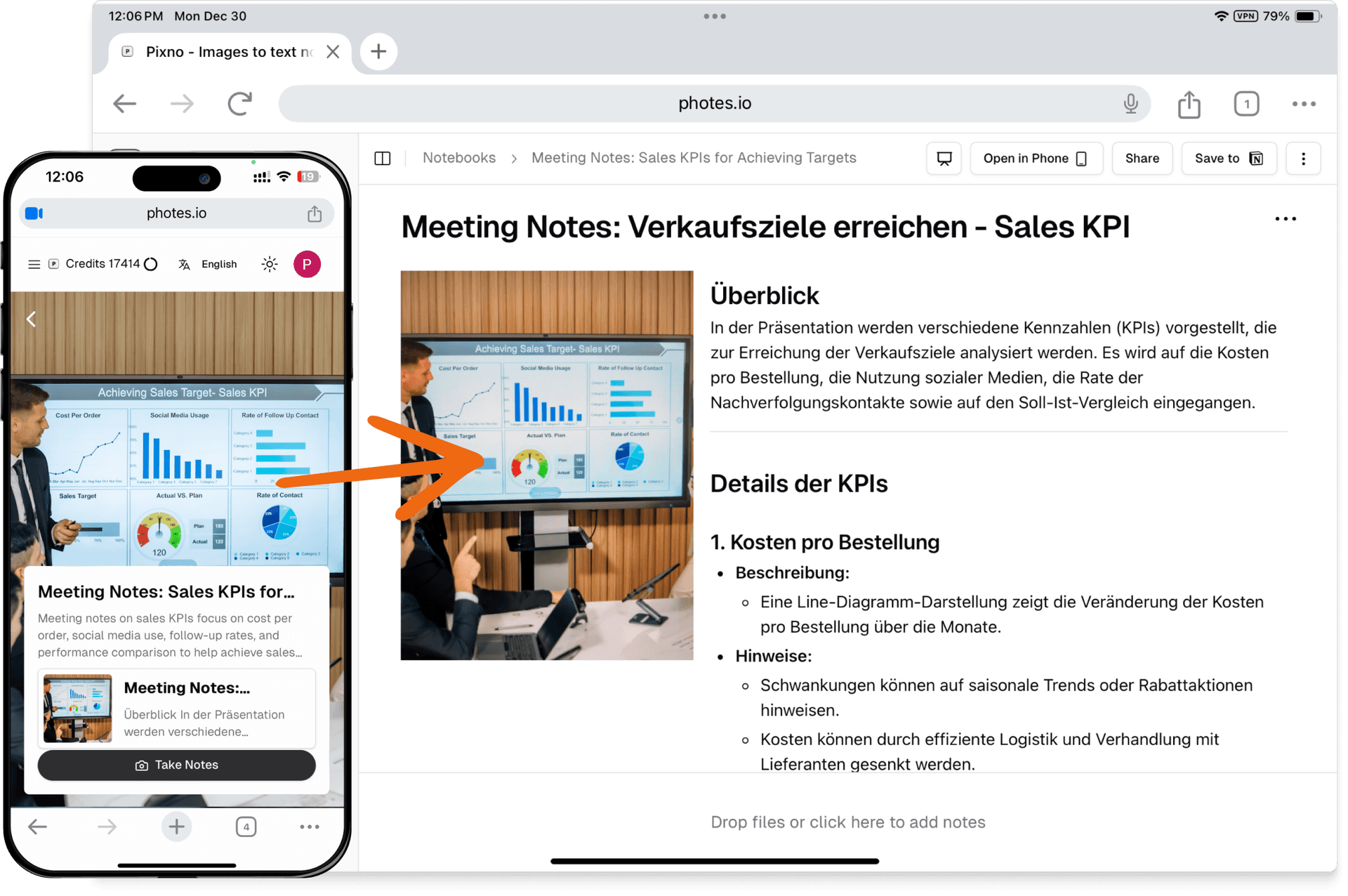 Meeting-Fotos zu Notizen umwandeln