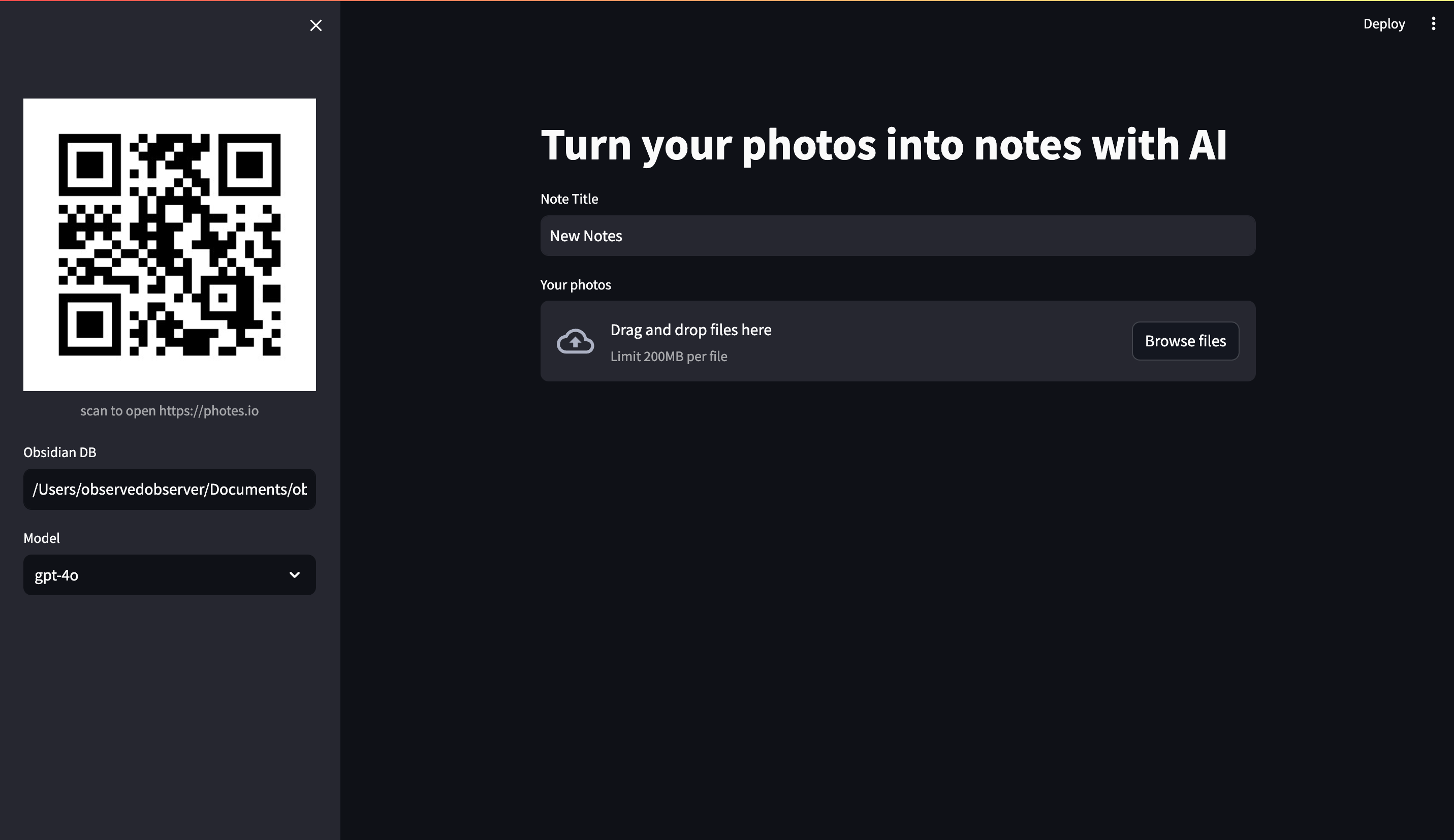 Story behind the born of photes.io, an AI note-taking app that turns your photos and screenshots into text notes. How to turn ideas into software with lab2.dev AI and streamlit.